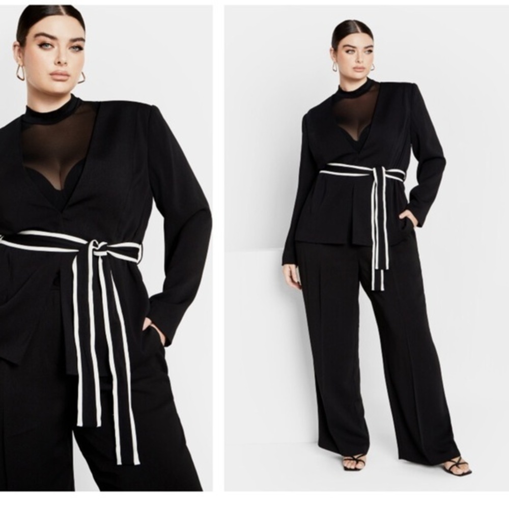 NEWT City Chic Black JACKET W/ White Trim